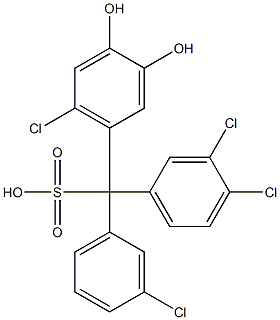 (3-Chlorophenyl)(3,4-dichlorophenyl)(6-chloro-3,4-dihydroxyphenyl)methanesulfonic acid|