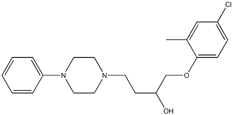 1-(4-クロロ-2-メチルフェノキシ)-4-[4-[フェニル]-1-ピペラジニル]-2-ブタノール 化学構造式