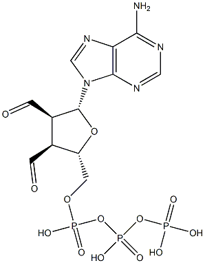 2',3'-Diformyl-2',3'-dideoxyadenosine 5'-triphosphoric acid Struktur