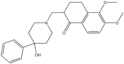 3,4-Dihydro-2-[(4-hydroxy-4-phenylpiperidin-1-yl)methyl]-5,6-dimethoxynaphthalen-1(2H)-one 结构式