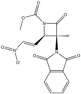 (3S,4R)-1-(Methoxycarbonyl)methyl-3-(1,3-dioxoisoindolin-2-yl)-4-(2-nitrovinyl)azetidin-2-one 结构式
