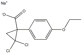 2,2-Dichloro-1-(4-ethoxyphenyl)cyclopropanecarboxylic acid sodium salt,,结构式