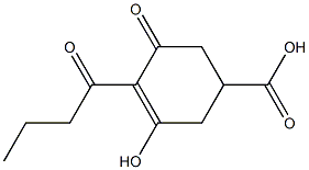 4-Butyryl-3-hydroxy-5-oxo-3-cyclohexene-1-carboxylic acid Structure