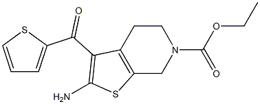 2-Amino-3-(2-thienylcarbonyl)-4,5,6,7-tetrahydro-6-ethoxycarbonylthieno[2,3-c]pyridine Struktur