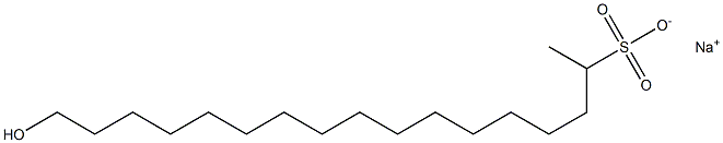 17-Hydroxyheptadecane-2-sulfonic acid sodium salt,,结构式