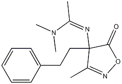 3-メチル-4-(2-フェニルエチル)-4-[[1-(ジメチルアミノ)エチリデン]アミノ]イソオキサゾール-5(4H)-オン 化学構造式