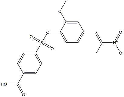 4-[2-メトキシ-4-[(E)-2-ニトロ-1-プロペニル]フェノキシスルホニル]安息香酸 化学構造式