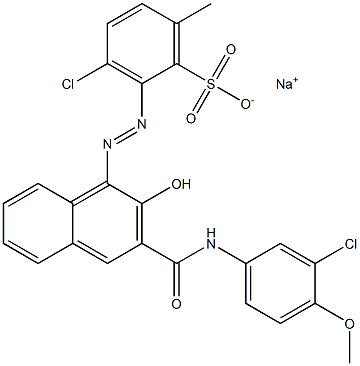  3-Chloro-6-methyl-2-[[3-[[(3-chloro-4-methoxyphenyl)amino]carbonyl]-2-hydroxy-1-naphtyl]azo]benzenesulfonic acid sodium salt