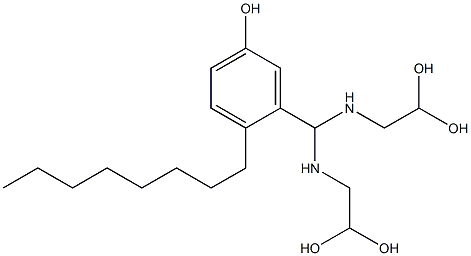 3-[Bis[(2,2-dihydroxyethyl)amino]methyl]-4-octylphenol 结构式