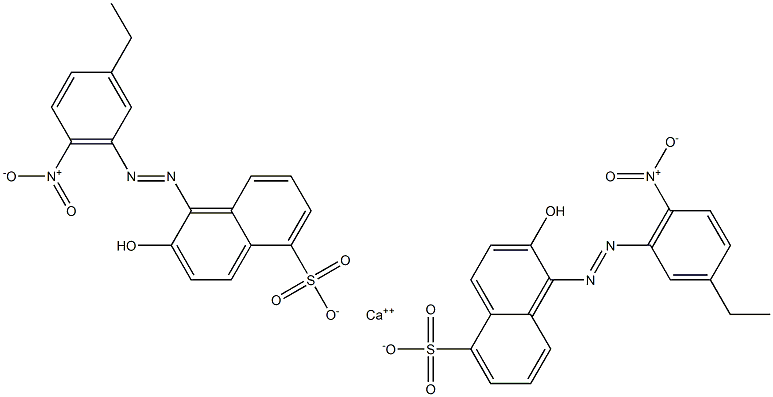 Bis[1-[(3-ethyl-6-nitrophenyl)azo]-2-hydroxy-5-naphthalenesulfonic acid]calcium salt 结构式