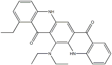 6-(ジエチルアミノ)-8-エチル-5,12-ジヒドロキノ[2,3-b]アクリジン-7,14-ジオン 化学構造式