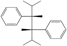 (3S,4S)-2,3,4,5-テトラメチル-3,4-ジフェニルヘキサン 化学構造式