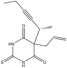 (-)-5-Allyl-2,3-dihydro-5-[(R)-1-methyl-2-pentynyl]-2-thioxo-4,6(1H,5H)-pyrimidinedione,,结构式