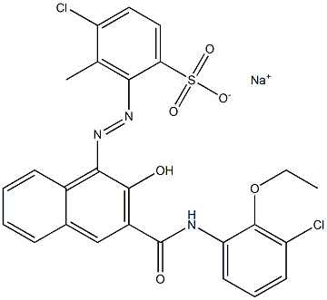 4-Chloro-3-methyl-2-[[3-[[(3-chloro-2-ethoxyphenyl)amino]carbonyl]-2-hydroxy-1-naphtyl]azo]benzenesulfonic acid sodium salt|