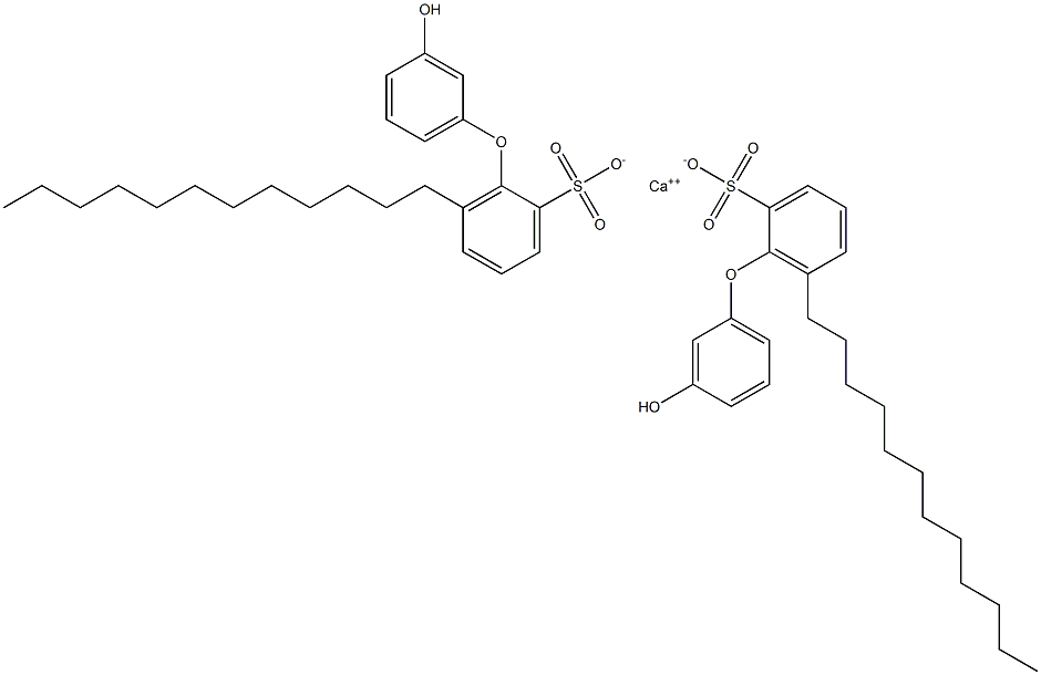 Bis(3'-hydroxy-6-dodecyl[oxybisbenzene]-2-sulfonic acid)calcium salt Struktur