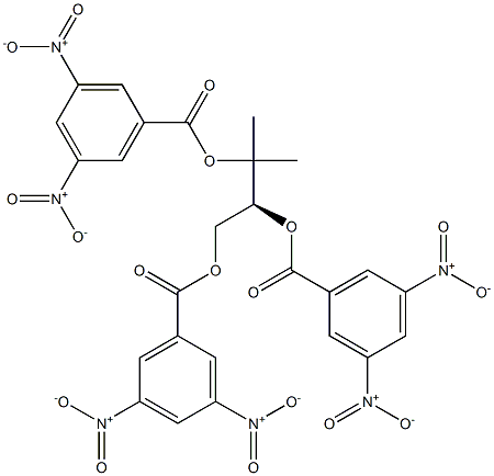 [S,(-)]-3-メチル-1,2,3-ブタントリオール1,2,3-トリス(3,5-ジニトロベンゾアート) 化学構造式