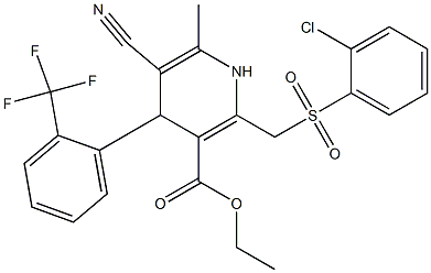 5-Cyano-1,4-dihydro-6-methyl-2-[(2-chlorophenylsulfonyl)methyl]-4-(2-trifluoromethylphenyl)pyridine-3-carboxylic acid ethyl ester|