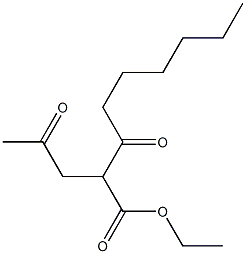 2-(2-オキソプロピル)-3-オキソノナン酸エチル 化学構造式