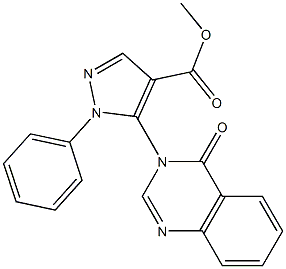 1-Phenyl-5-[(3,4-dihydro-4-oxoquinazolin)-3-yl]-1H-pyrazole-4-carboxylic acid methyl ester,,结构式