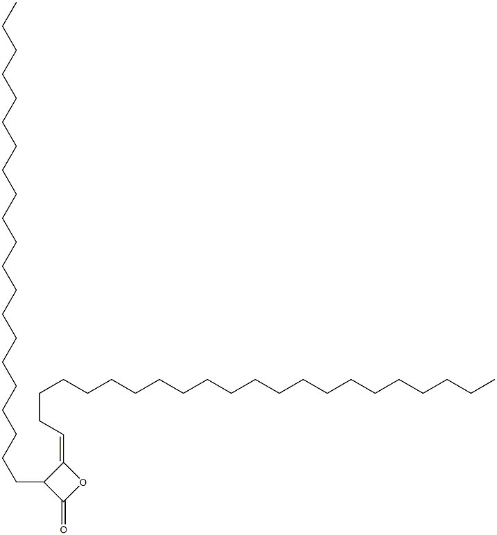 3-ヘニコシル-4-(ドコサン-1-イリデン)オキセタン-2-オン 化学構造式