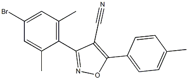 5-(4-Methylphenyl)-3-(4-bromo-2,6-dimethylphenyl)-isoxazole-4-carbonitrile,,结构式