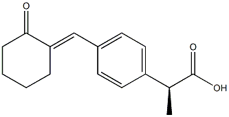 [S,(+)]-2-[4-[((E)-2-Oxocyclohexylidene)methyl]phenyl]propionic acid Struktur