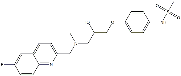 N-[4-[2-Hydroxy-3-[N-(6-fluoro-2-quinolinylmethyl)methylamino]propyloxy]phenyl]methanesulfonamide Structure