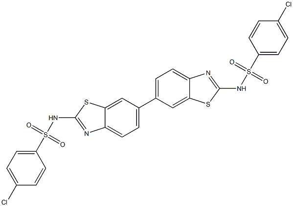 2,2'-ビス(4-クロロフェニルスルホニルアミノ)-6,6'-ビベンゾチアゾール 化学構造式
