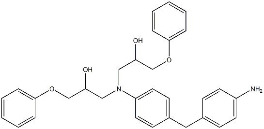 N,N-Bis(3-phenoxy-2-hydroxypropyl)[1,1'-methylenebisbenzene]-4,4'-diamine Struktur