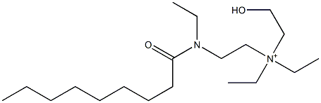 2-(N-エチル-N-ノナノイルアミノ)-N,N-ジエチル-N-(2-ヒドロキシエチル)エタンアミニウム 化学構造式