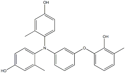 N,N-Bis(4-hydroxy-2-methylphenyl)-3-(2-hydroxy-3-methylphenoxy)benzenamine Struktur