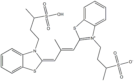 4-[[2-[2-Methyl-3-[3-(3-sulfobutyl)benzothiazol-2(3H)-ylidene]-1-propenyl]benzothiazol-3-ium]-3-yl]-2-butanesulfonate 结构式