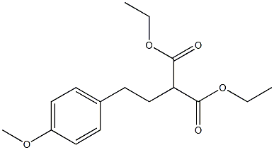 2-[2-(p-メトキシフェニル)エチル]マロン酸ジエチル 化学構造式