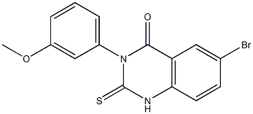 1,2-Dihydro-3-(3-methoxyphenyl)-6-bromo-2-thioxoquinazolin-4(3H)-one 结构式