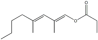 Propionic acid 2,4-dimethyl-1,3-octadienyl ester Structure