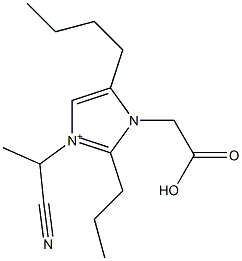 3-(1-Cyanoethyl)-2-propyl-5-butyl-1-(carboxymethyl)-1H-imidazol-3-ium Structure