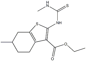 4,5,6,7-Tetrahydro-2-(3-methylthioureido)-6-methylbenzo[b]thiophene-3-carboxylic acid ethyl ester Structure