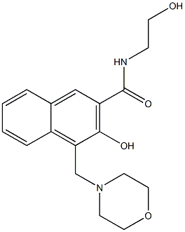 3-Hydroxy-N-(2-hydroxyethyl)-4-(4-morpholinylmethyl)-2-naphthalenecarboxamide,,结构式