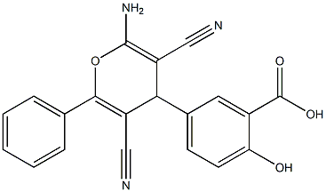 2-Hydroxy-5-[(2-amino-3,5-dicyano-6-phenyl-4H-pyran)-4-yl]benzoic acid