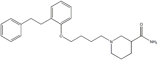 1-[4-[2-(2-Phenylethyl)phenoxy]butyl]piperidine-3-carboxamide,,结构式