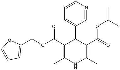 1,4-Dihydro-2,6-dimethyl-4-(3-pyridinyl)pyridine-3,5-dicarboxylic acid 3-(2-furanylmethyl)5-isopropyl ester