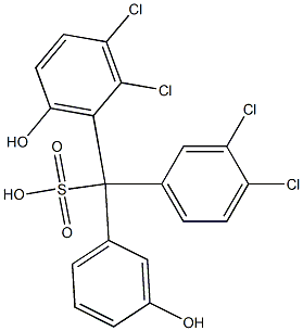 (3,4-Dichlorophenyl)(2,3-dichloro-6-hydroxyphenyl)(3-hydroxyphenyl)methanesulfonic acid Struktur