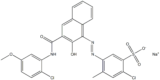 2-Chloro-4-methyl-5-[[3-[[(2-chloro-5-methoxyphenyl)amino]carbonyl]-2-hydroxy-1-naphtyl]azo]benzenesulfonic acid sodium salt,,结构式