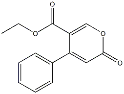 2-オキソ-4-フェニル-2H-ピラン-5-カルボン酸エチル 化学構造式
