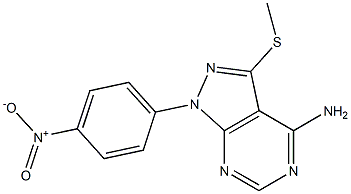 4-Amino-3-methylthio-1-(4-nitrophenyl)-1H-pyrazolo[3,4-d]pyrimidine Structure