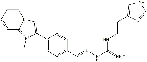 2-[4-[2-[Iminio[2-(1H-imidazol-4-yl)ethylamino]methyl]hydrazonomethyl]phenyl]-1-methylimidazo[1,2-a]pyridin-1-ium 结构式