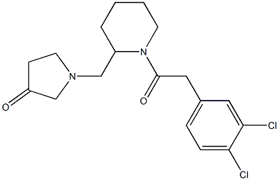 1-[(3,4-Dichlorophenyl)acetyl]-2-[(3-oxopyrrolidin-1-yl)methyl]piperidine,,结构式