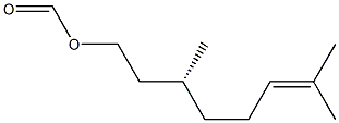 ぎ酸(R)-3,7-ジメチル-6-オクテニル 化学構造式