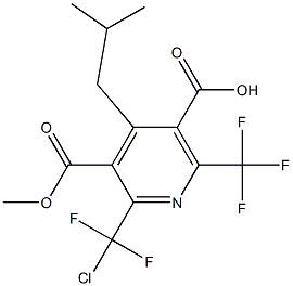 6-(Trifluoromethyl)-2-(chlorodifluoromethyl)-4-isobutylpyridine-3,5-di(carboxylic acid methyl) ester,,结构式