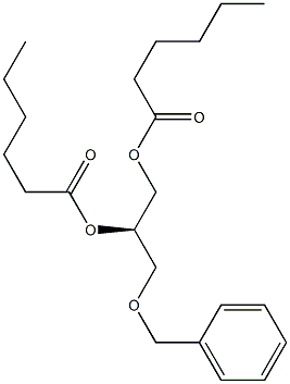 [R,(-)]-3-O-ベンジル-1-O,2-O-ジヘキサノイル-D-グリセロール 化学構造式